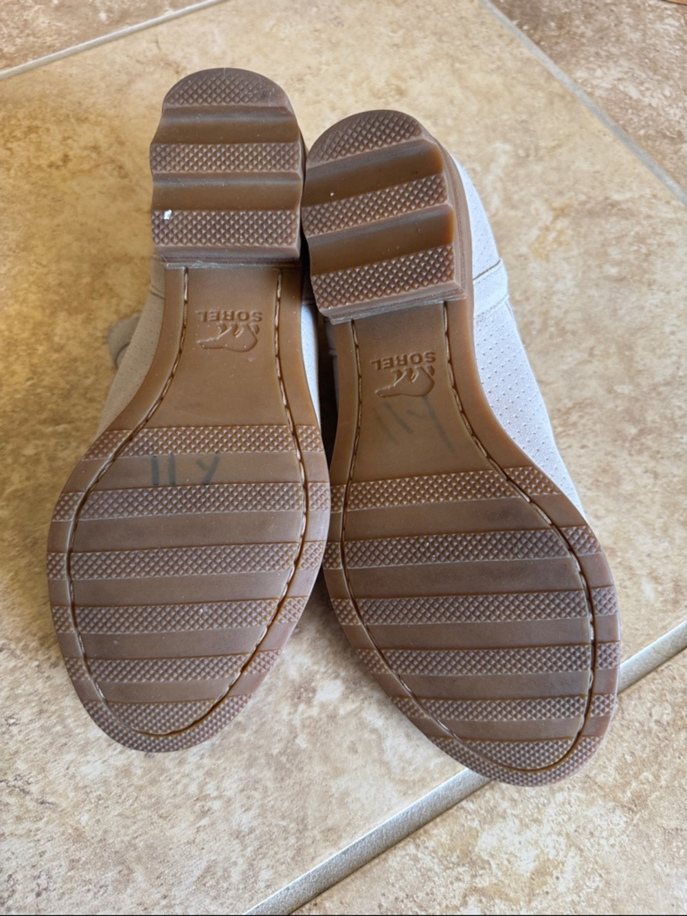 Woman’s Sorel Light Gray Suede Ankle Booties, 6.5 - Picture 3 of 6